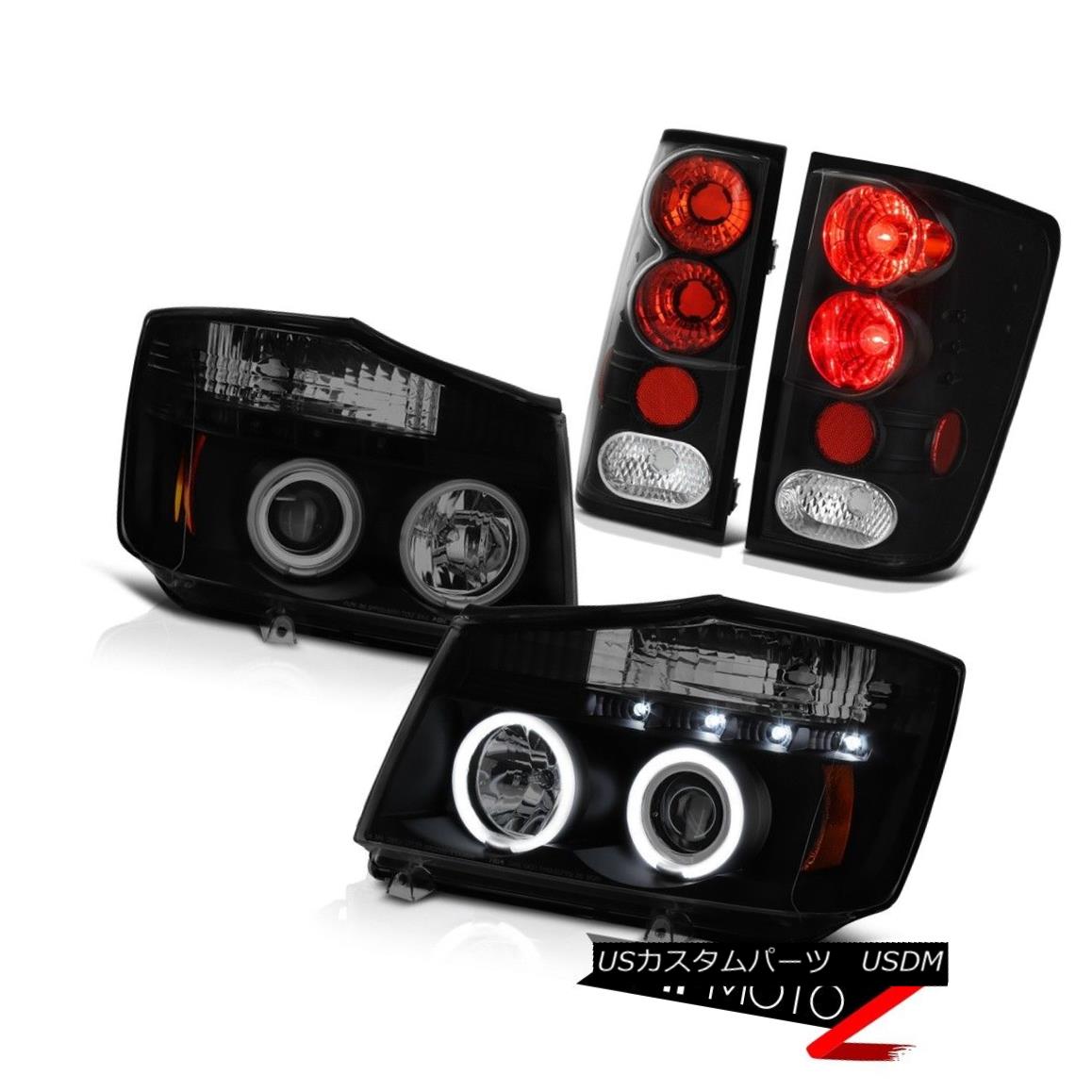 ヘッドライト For 2004-2015 Titan S CCFL Halo Black Smoke Halo Headlight Black Tail Lights 2004年?2015年Titan S CCFL Halo Black Smoke Haloヘッドライトブラックテールライト 【並行輸入品】