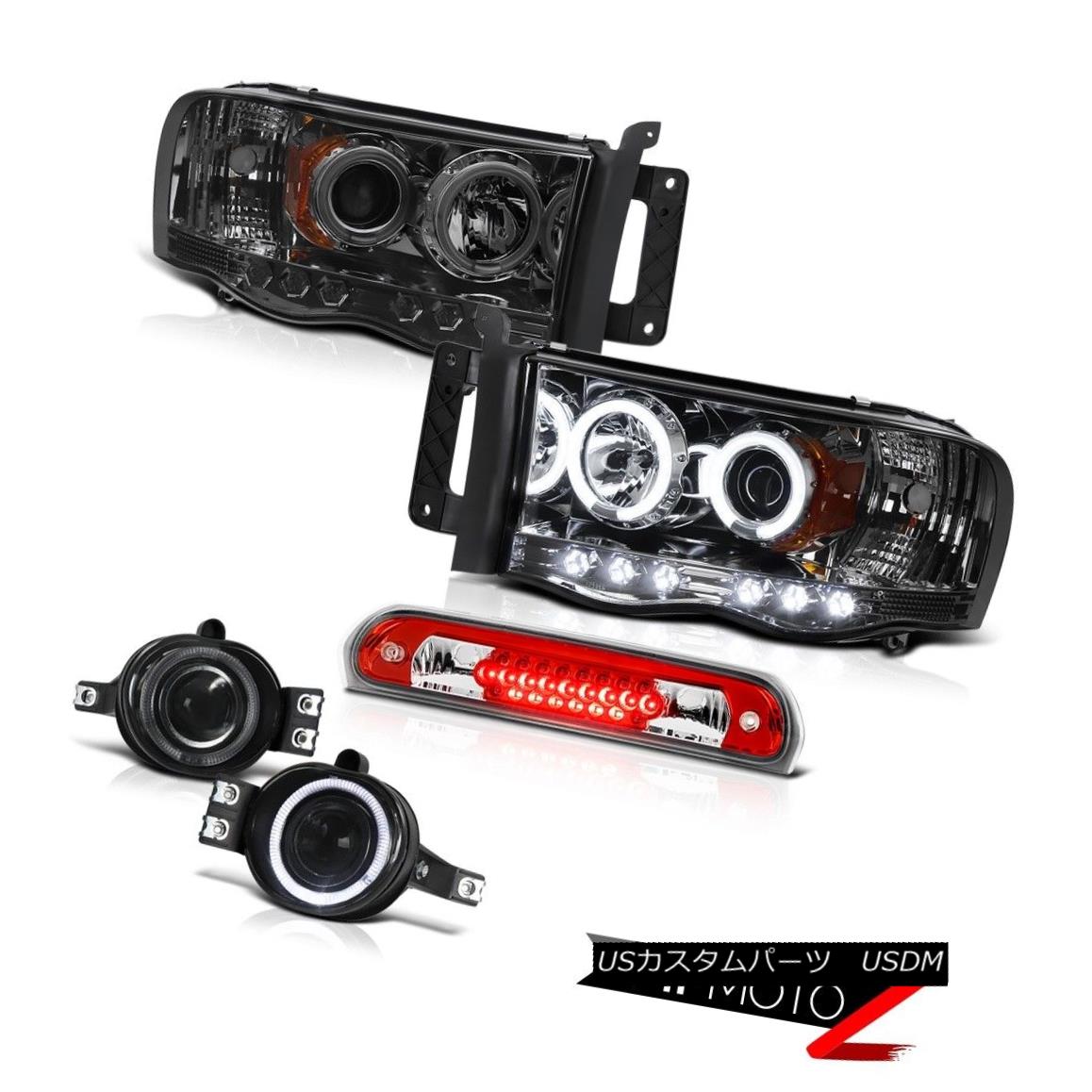 ヘッドライト Tinted CCFL Rim Headlights Projector Smoke Fog 3rd Brake Red LED 02-2005 Ram ST 着色CCFLリムヘッドライトプロジェクタースモークフォグ第3ブレーキ赤色LED 02-2005 Ram ST 【並行輸入品】