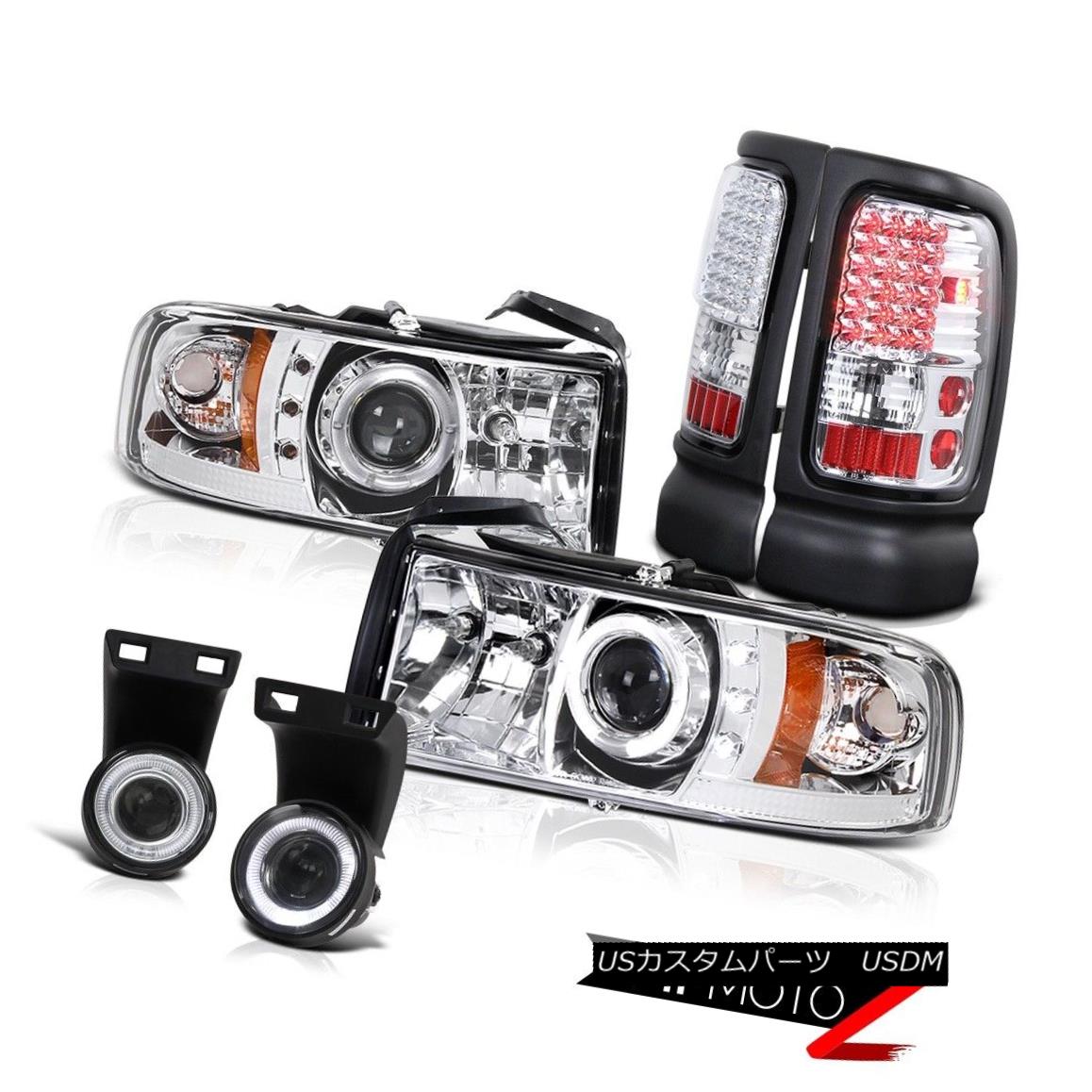 ヘッドライト 98 99 00 01 Dodge Ram 2500 Chrome Projector Fog Halo Head Lights LED Tail Lamps 98 99 00 01 Dodge Ram 2500クロムプロジェクターフォグハローヘッドライトLEDテールランプ 【並行輸入品】