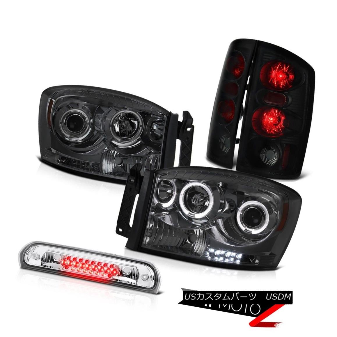 ヘッドライト 2006 Dodge Ram Smoke Halo Headlights Darkest Tail Lights Roof Stop LED 2006ダッジラムスモークヘイローヘッドライトダークテールライトルーフストップLED 【並行輸入品】