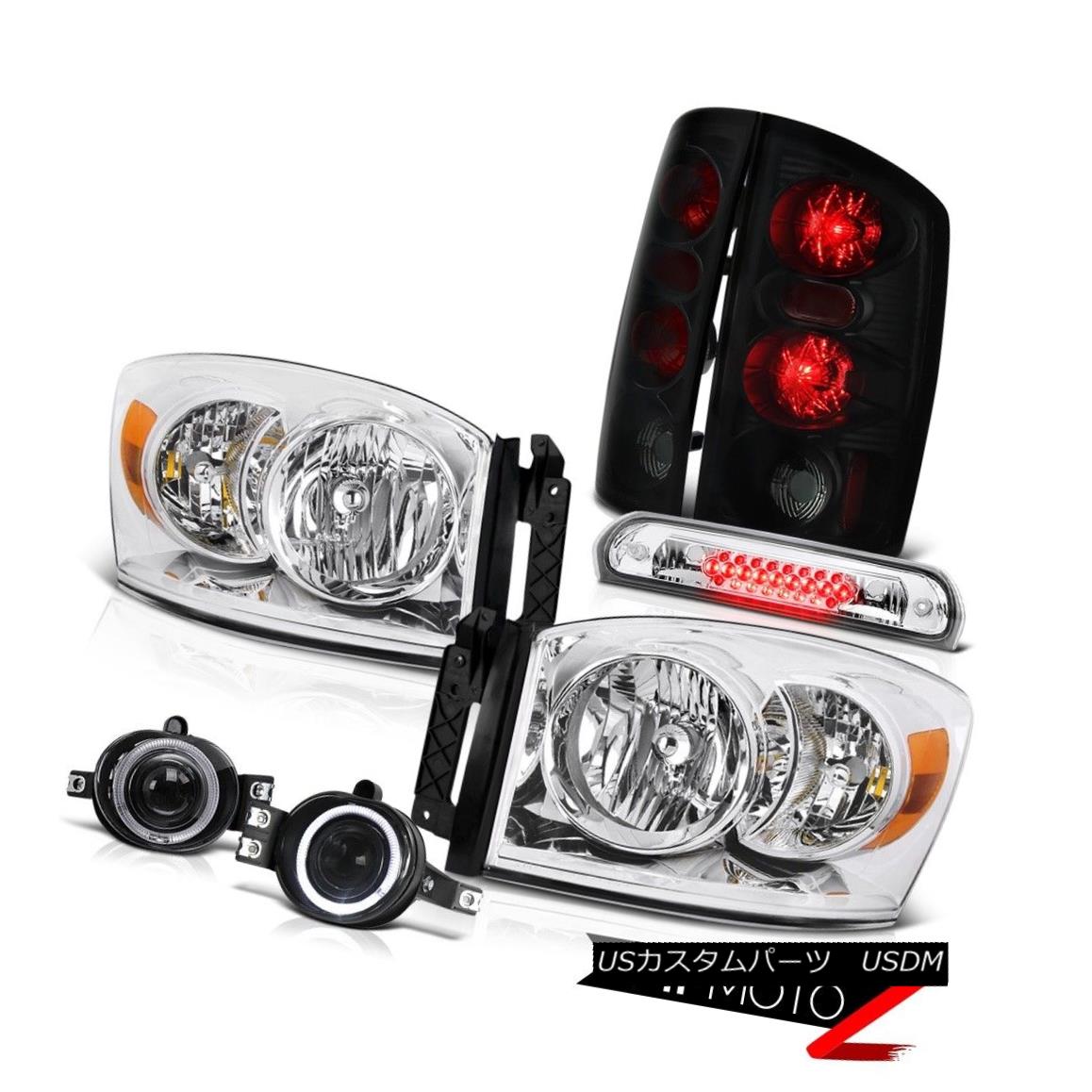 ヘッドライト Pair Clear Headlights Rear Tail Lights Fog High Brake LED 06 Dodge Ram PowerTech ペアのクリアヘッドライトリアテールライトフォグハイブレーキLED 06 Dodge Ram PowerTech 【並行輸入品】