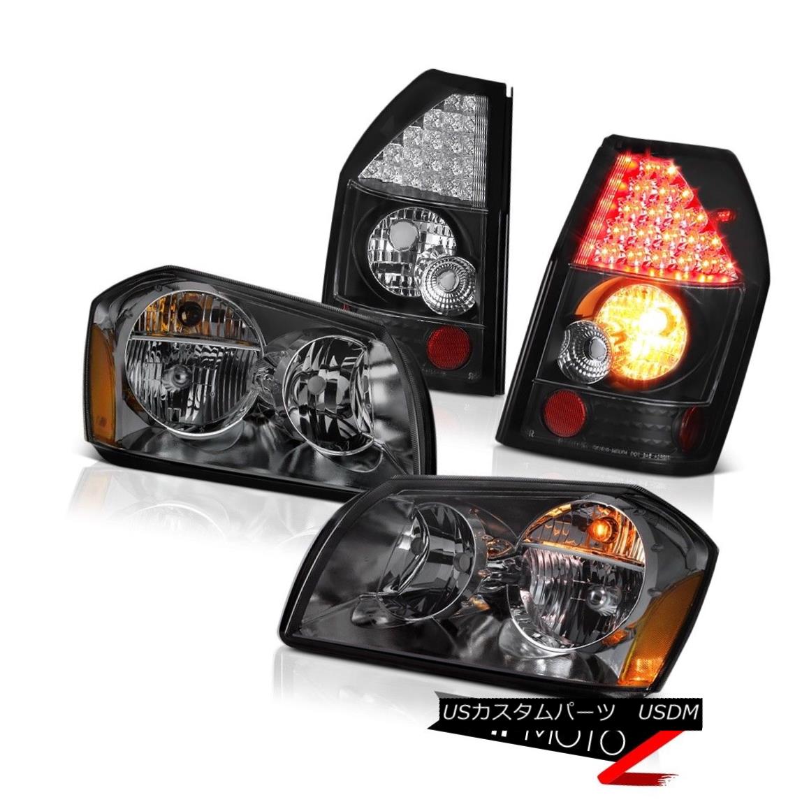 ヘッドライト 05 06 07 Dodge Magnum Rt Tail Brake Lights Smoked Headlights LED \