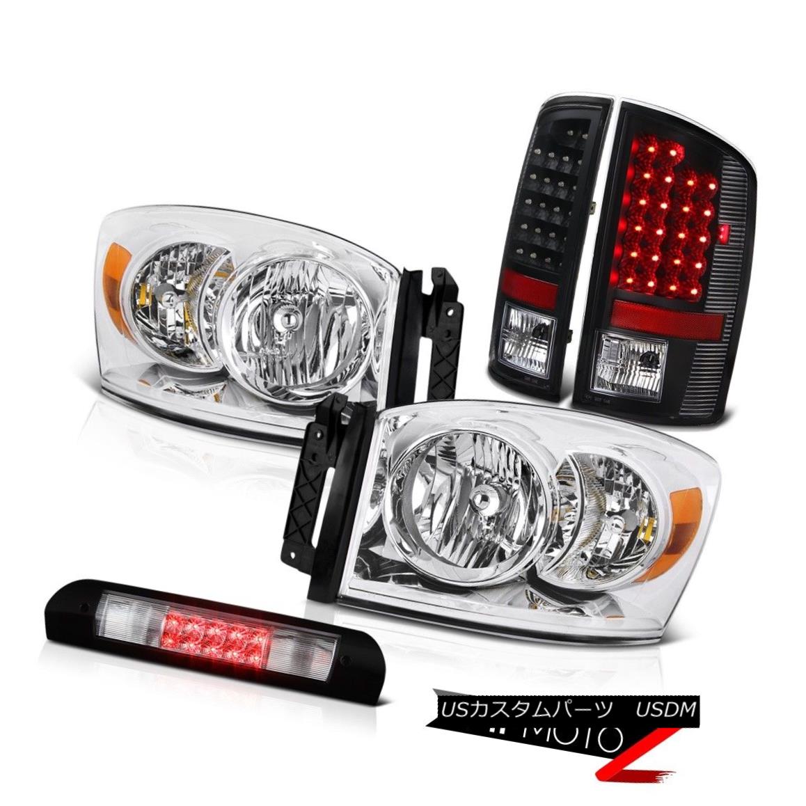 ヘッドライト 2006 Dodge Ram TurboDiesel Crystal Headlights SMD Tail Light Black 3rd Brake LED 2006ダッジラムターボディーゼルクリスタルヘッドライトSMDテールライトブラック第3ブレーキLED 【並行輸入品】