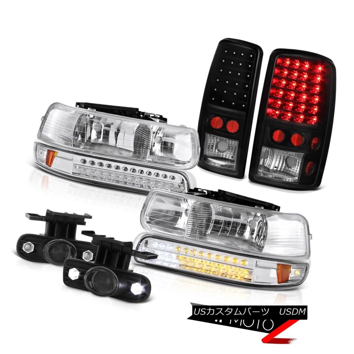 ヘッドライト 2000-2006 Chevy Tahoe Euro LED Chrome Headlights SMD Brake Tail Lights Glass Fog 2000-2006シボレータホユーロLEDクロームヘッドライトSMDブレーキテールライトグラスフォグ 【並行輸入品】