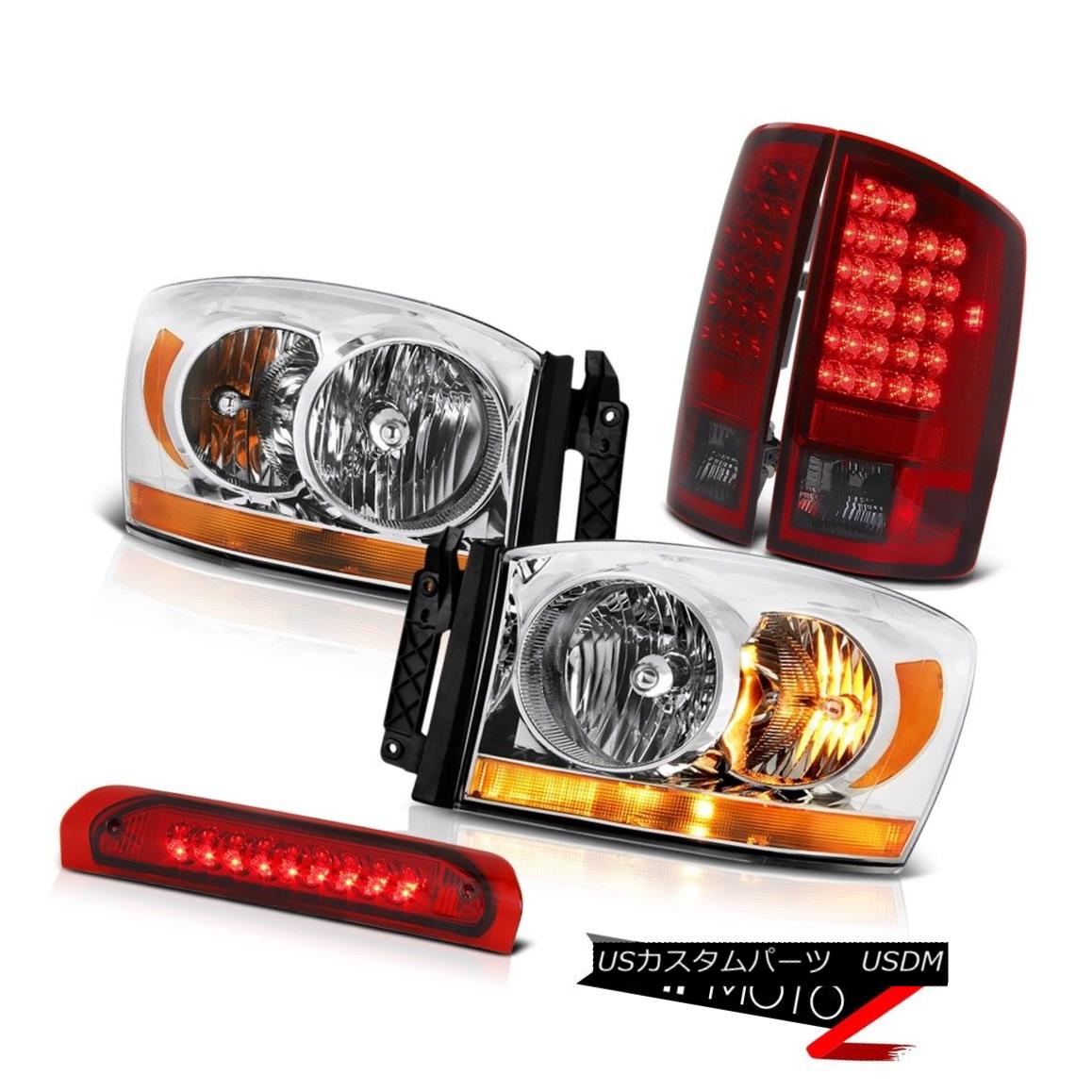 ヘッドライト 2006 Ram 2500 Euro Chrome Headlamps Rosso Red Roof Cab Light Smoked Taillights 2006 Ram 2500ユーロクロームヘッドランプロッソレッドルーフキャブライトスモークテイルライト 【並行輸入品】