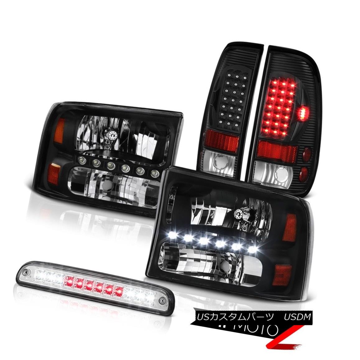 ヘッドライト Pair Black Bumper Headlamps 3rd Brake Cargo LED Blubs 99 00 01 02 03 04 F350 XL ペアブラックバンパーヘッドランプ第3ブレーキカーゴLED電球99 00 01 02 03 04 F350 XL 【並行輸入品】
