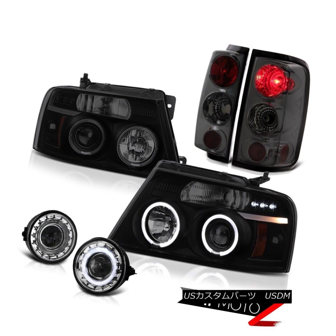 ヘッドライト Black Smoke Halo Headlight Rear Tail Light Assembly Chrome Clear Foglights 04-08 ブラックスモークヘイローヘッドライトリアテールライトアセンブリクロームクリアフォグライト04-08 【並行輸入品】