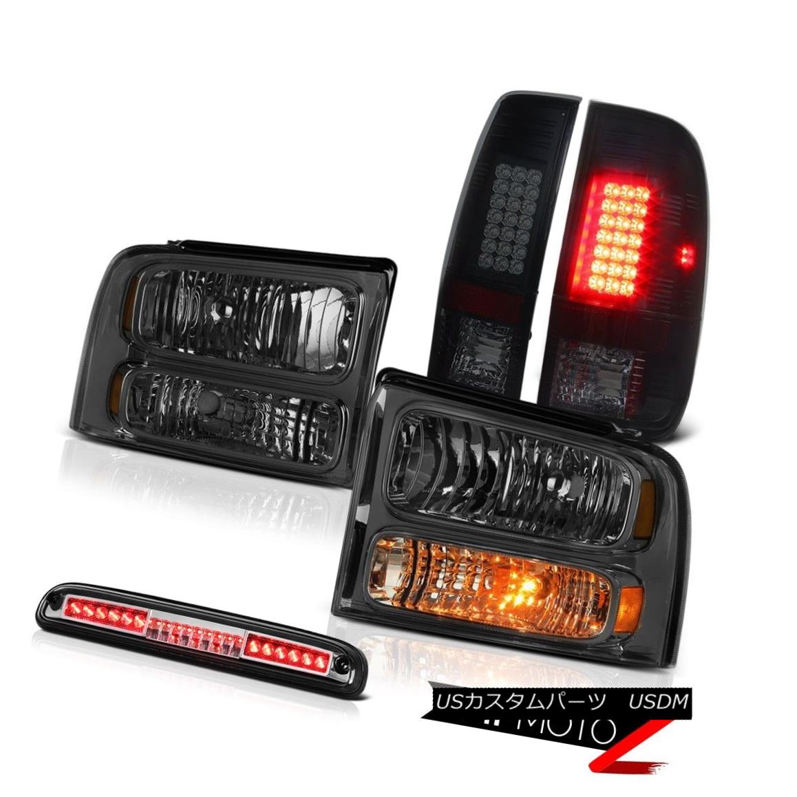 ヘッドライト 05 06 07 F350 Highline Headlamps Sinister Black LED Brake Lamps High Stop Chrome 05 06 07 F350ハイライトヘッドランプ不快な黒LEDブレーキランプハイストップクローム 【並行輸入品】