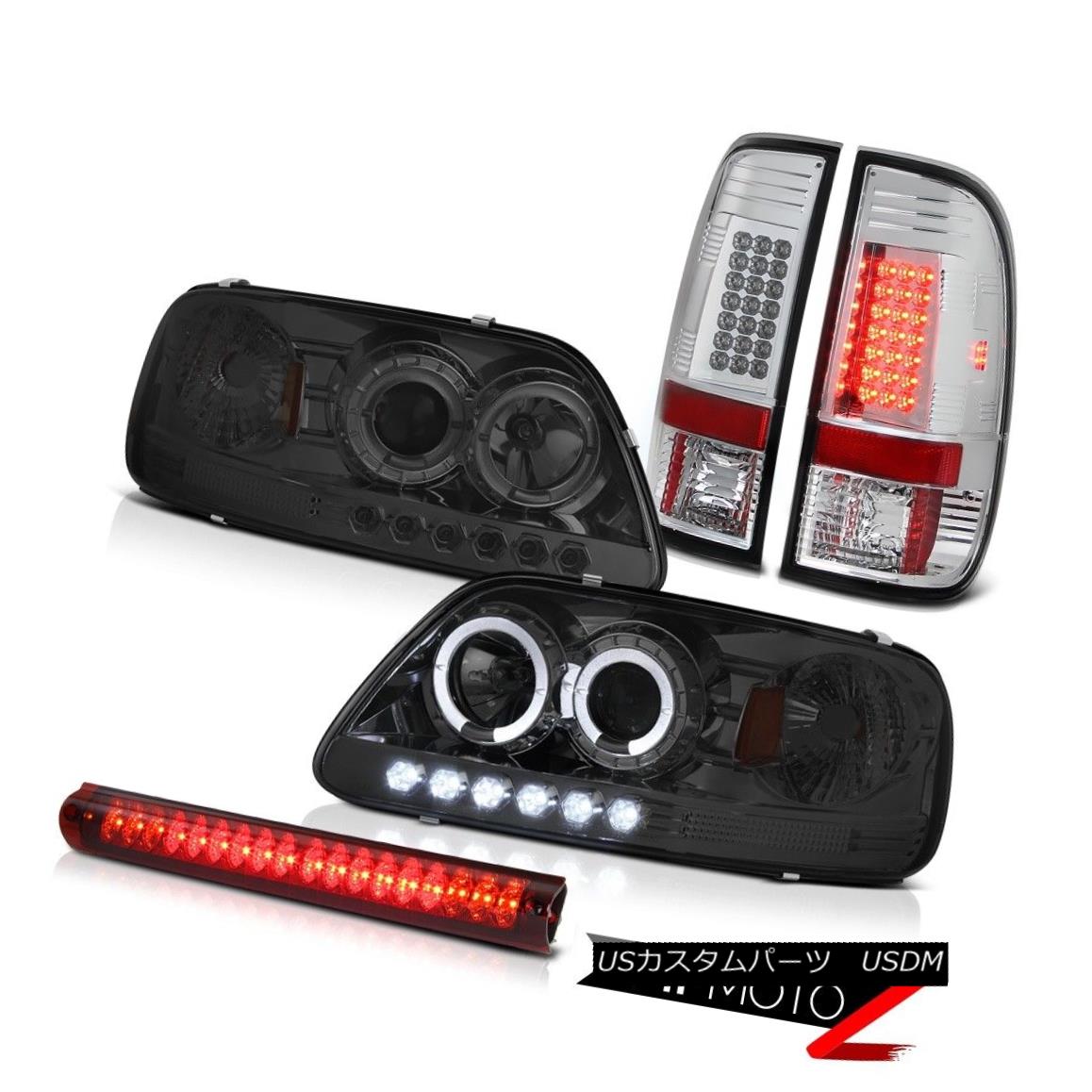 ヘッドライト Pair Smoke Halo LED Headlight Chrome Tail Lights 3rd Brake Light Tint 97-03 F150 ペアスモークハローLEDヘッドライトクロームテールライト第3ブレーキライトティント97-03 F150 【並行輸入品】