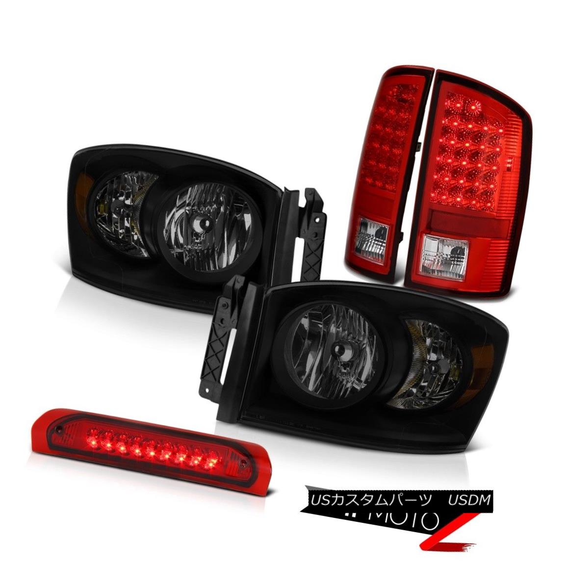 ヘッドライト 2006 Ram 2500 3500 Darkest Smoke Headlamps Wine Red Roof Brake Lamp Tail Lights 2006 Ram 2500 3500 Darkest Smoke Headlampsワインレッド屋根用ブレーキランプテールライト 【並行輸入品】