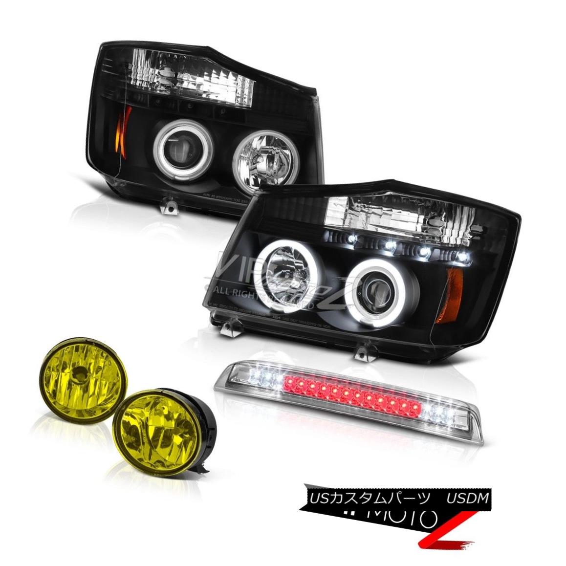 ヘッドライト Angel Eye CCFL Headlamp Yellow Bumper Fog Roof Stop LED For 2004-2015 Titan SL エンジェルアイCCFLヘッドランプイエローバンパーフォグ屋根ストップLED for 2004-2015 Titan SL 【並行輸入品】