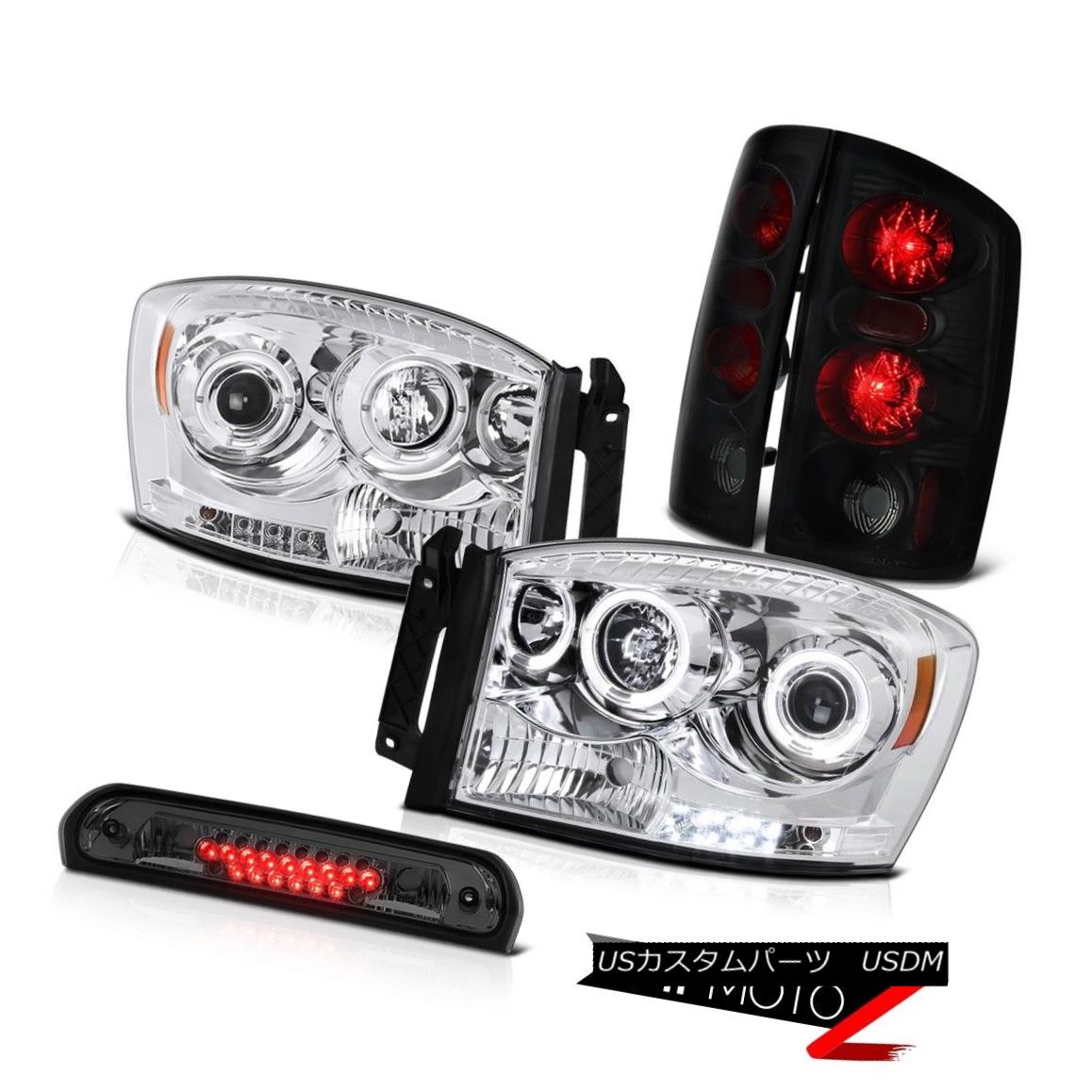 ヘッドライト 2006 Dodge Ram Crystal Halo LED Headlights Sinister Black Tail Brake Lamps Cargo 2006年ダッジラムクリスタルハローLEDヘッドライト不快なブラックテールブレーキランプ貨物 【並行輸入品】