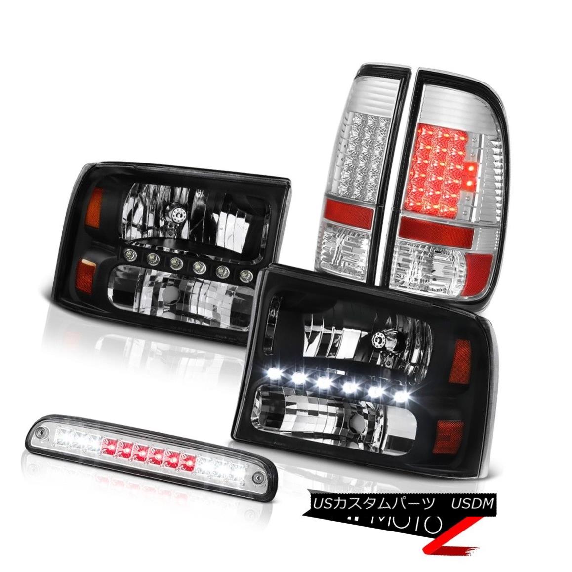 ヘッドライト 1999-2004 F350 XLT Left Right Headlamps Clear LED Tail Lights High Brake Cargo 1999-2004 F350 XLT左ライトヘッドランプクリアLEDテールライトハイブレーキ貨物 【並行輸入品】