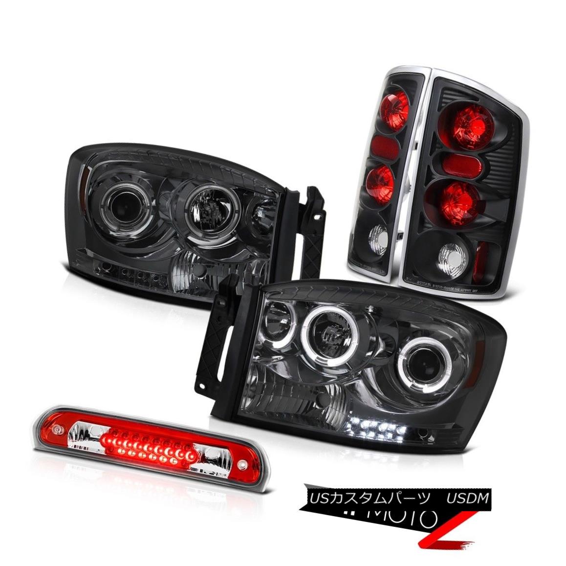ヘッドライト 2006 Dodge Ram Tinted Angel Eye Headlights Black Tail Light Roof Brake Cargo LED 2006ダッジラムテントエンジェルアイヘッドライトブラックテールライトルーフブレーキカーゴLED 【並行輸入品】