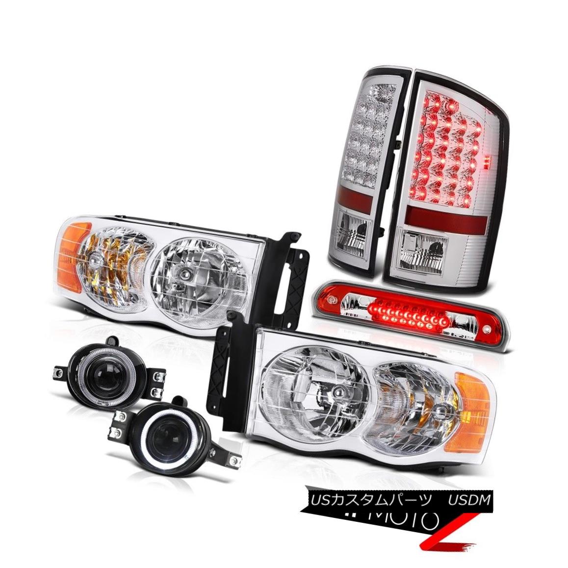 ヘッドライト 02 03 04 05 Ram PowerTech Chrome Headlights LED Halo Projector Fog 3rd Brake Red 02 03 04 05 Ram PowerTech ChromeヘッドライトLED Haloプロジェクターフォグ3rdブレーキ赤 【並行輸入品】