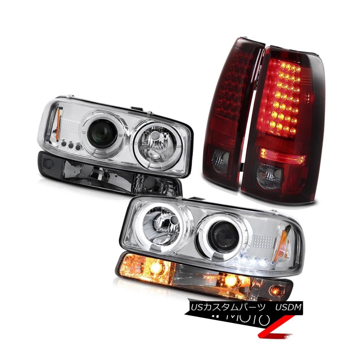 ヘッドライト 99-06 Sierra SL Red smoke taillights smokey parking light euro clear headlamps 99-06シエラSLレッドテールライトスモーパーキングライトユーロクリアヘッドランプ 【並行輸入品】