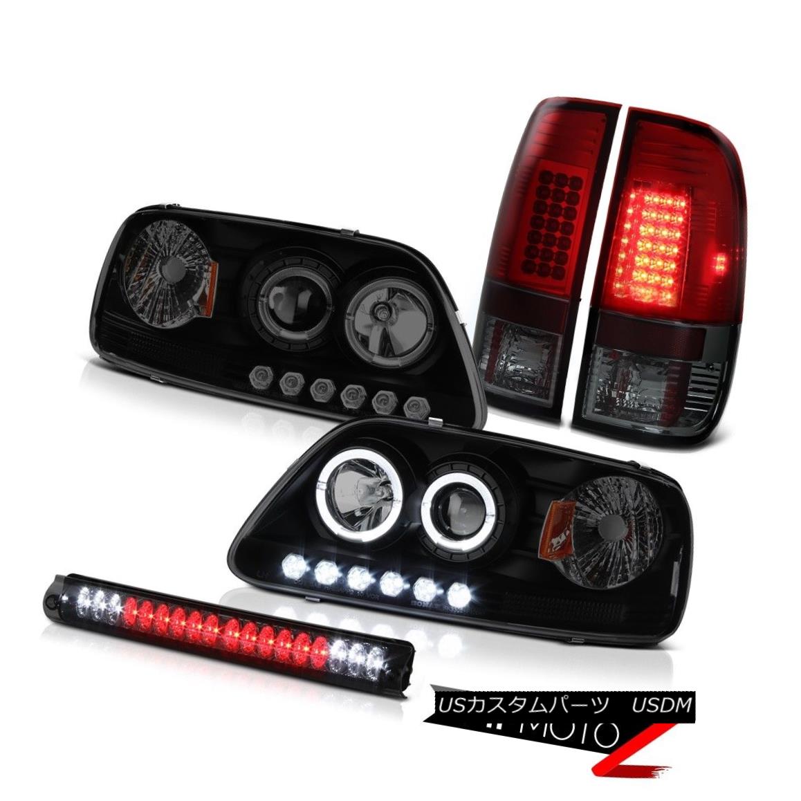 ヘッドライト Darkest Black Halo LED Headlights 97-03 F150 Tail Light Smoked Third Brake Lamps 最も暗いブラックハローLEDヘッドライト97-03 F150テールライトスモークサードブレーキランプ 【並行輸入品】
