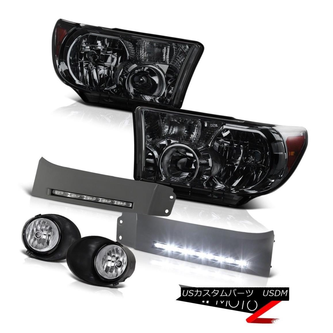 ヘッドライト 2007-2013 Toyota Tundra LIMITED Dark Tinted Smoke Headlight Clear Fog LED Bumper 2007-2013 Toyota Tundra LIMITEDダークトーンスモークヘッドライトクリアフォグLEDバンパー 【並行輸入品】