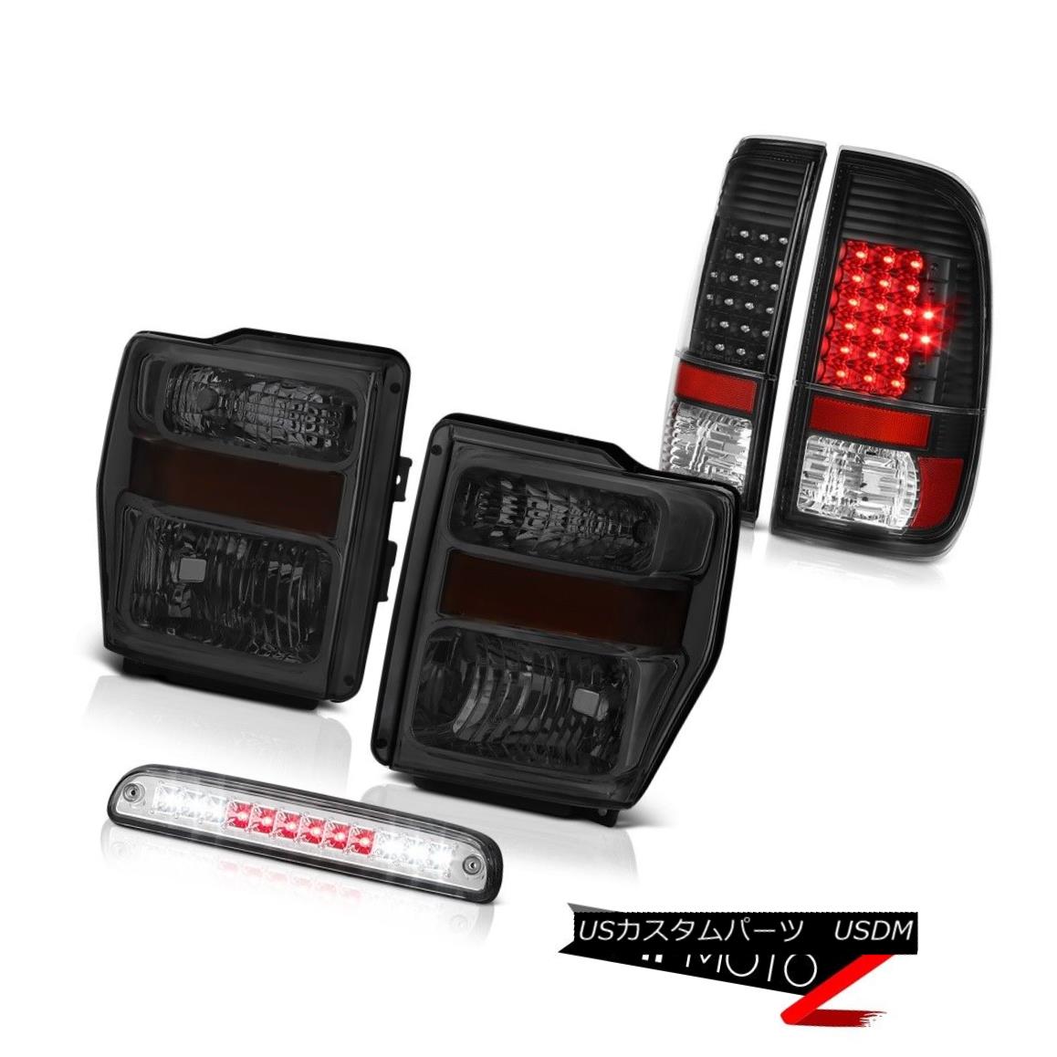 ヘッドライト 08-10 F350 6.8L Left Right Smoke Headlights SMD Brake Tail Lights High Cargo LED 08-10 F350 6.8L左のスモークヘッドライトSMDブレーキテールライトHigh Cargo LED 【並行輸入品】