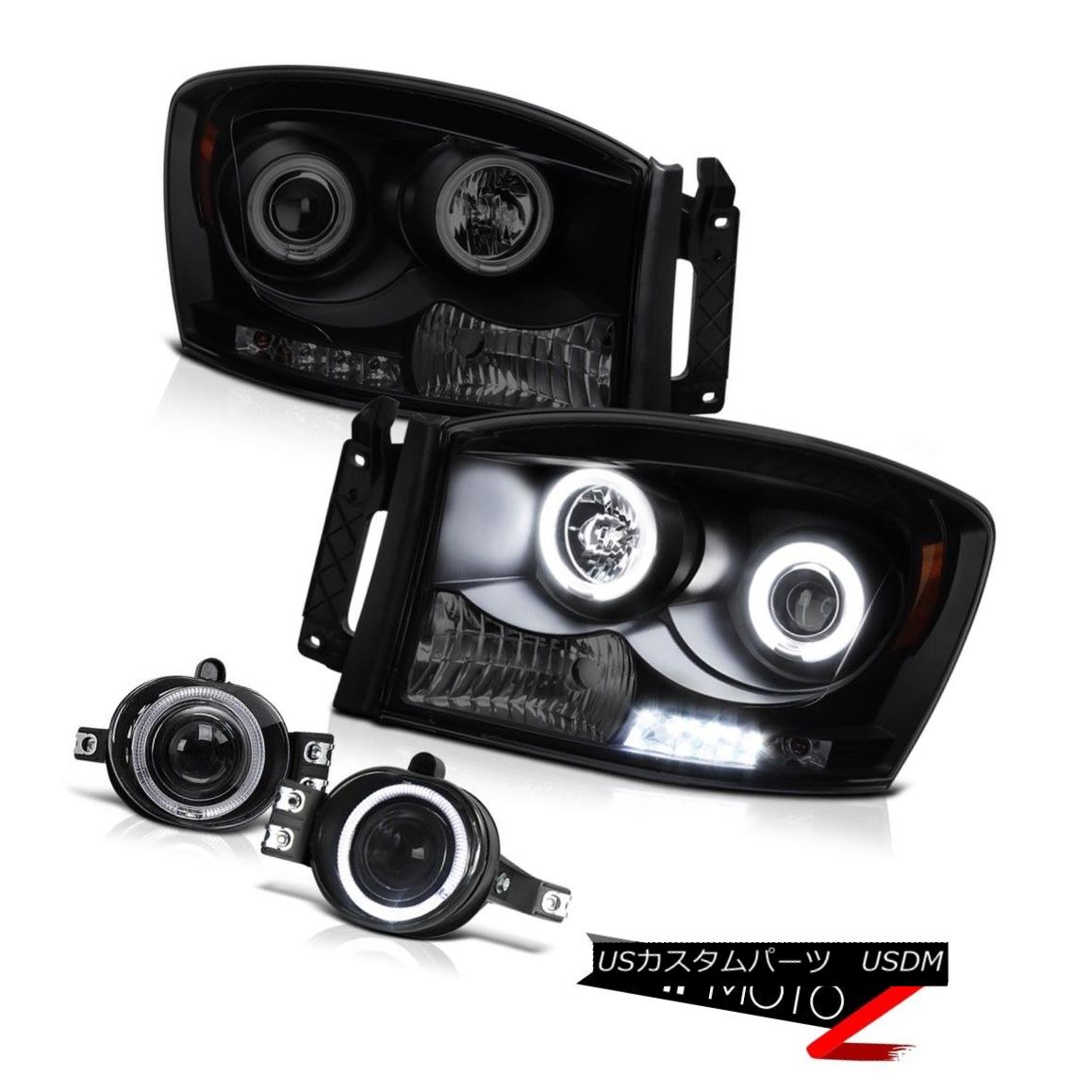 ヘッドライト 06 Dodge Ram SLT CCFL Angel Eye Halo Ring Headlights Glass Projector Foglamp Set 06 Dodge Ram SLT CCFLエンジェルアイハローリングヘッドライトガラスプロジェクターフォグライトセット 【並行輸入品】