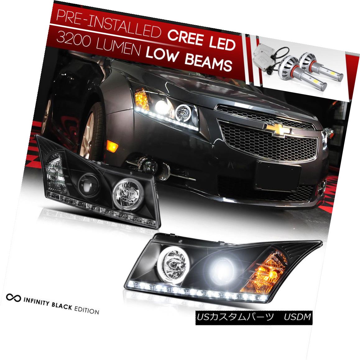 ヘッドライト [LED LOW BEAM] 2011-2015 CHEVY CRUZE Black Halo LED Head Lamps Signal Assembly [LED LOW BEAM] 2011-2015 CHEVY CRUZEブラックハローLEDヘッドランプシグナルアセンブリ 【並行輸入品】