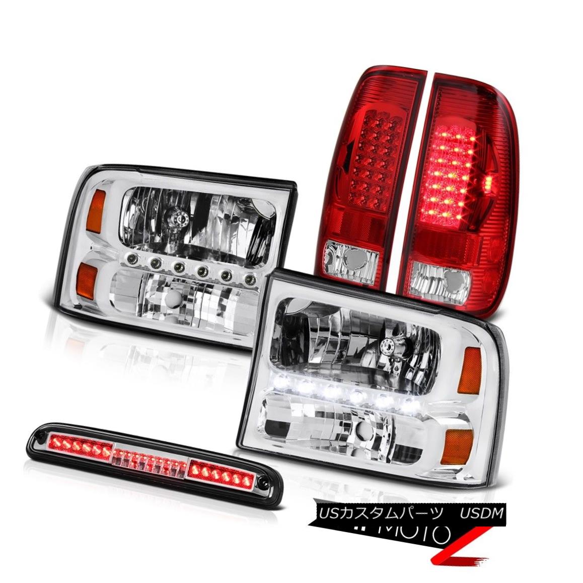 ヘッドライト Crystal HeadLight LH RH LH+RH LED Third Brake Lights Roof Stop Chrome 99-04 F350 クリスタルヘッドライトLH RH LH + RH LEDサードブレーキライトルーフストップクローム99-04 F350 【並行輸入品】