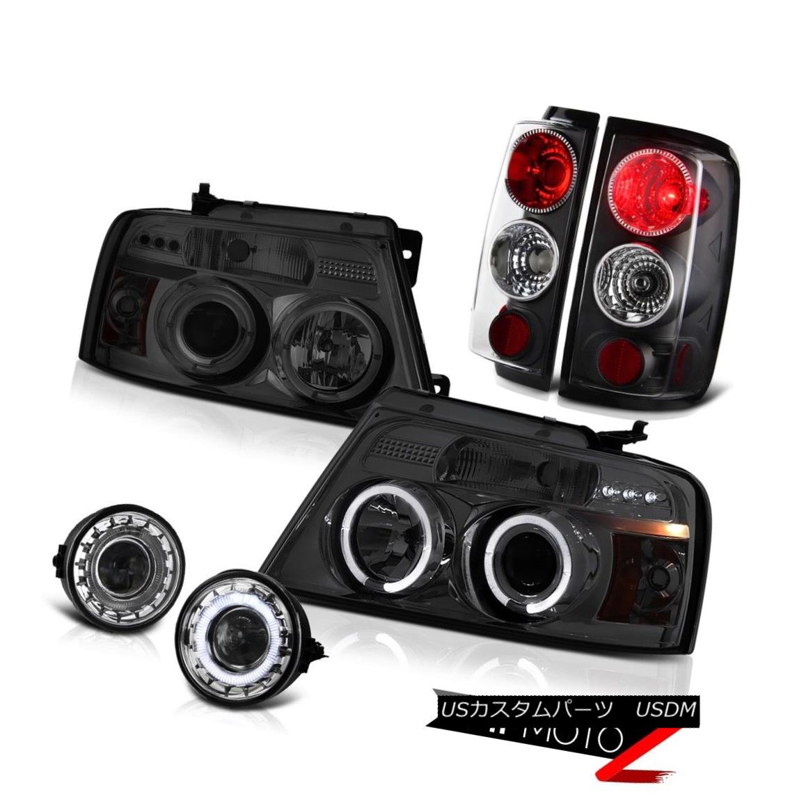 ヘッドライト FORD 2006 2007 2008 F150 Smoke Halo Rim Headlight Foglight Black Tail Light Lamp フォード2006 2007 2008 F150スモークハローリムヘッドライトフォグライトブラックテールライトランプ 【並行輸入品】