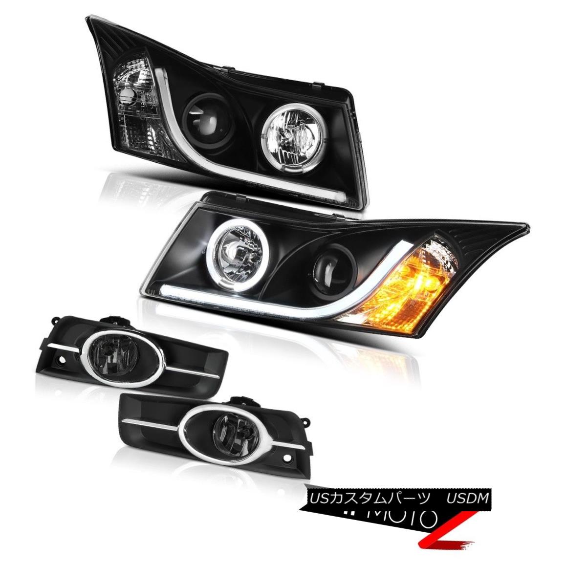 ヘッドライト 11-15 Chevy Cruze Smoked Foglamps Matte Black Headlights Cyclop Optic Light Bar 11-15シェビークルーズスモークフォグランプマットブラックヘッドライトサイクロプスオプティックライトバー 【並行輸入品】