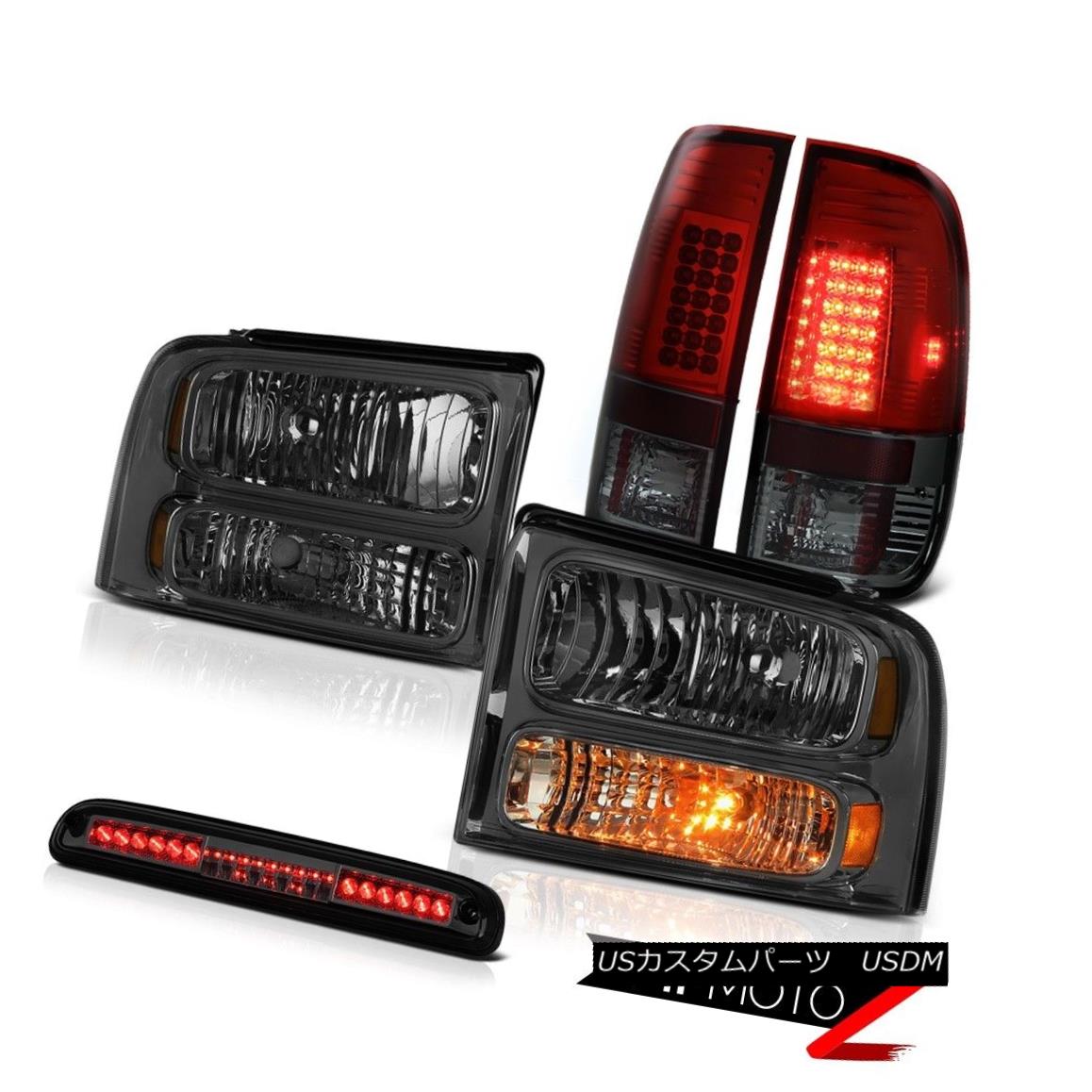 ヘッドライト 2005 2006 2007 F350 7.3L Front Headlights Cherry Red Tail Lights Third Brake LED 2005 2006 2007 F350 7.3Lフロントヘッドライトチェリーレッドテールライト第3ブレーキLED 【並行輸入品】