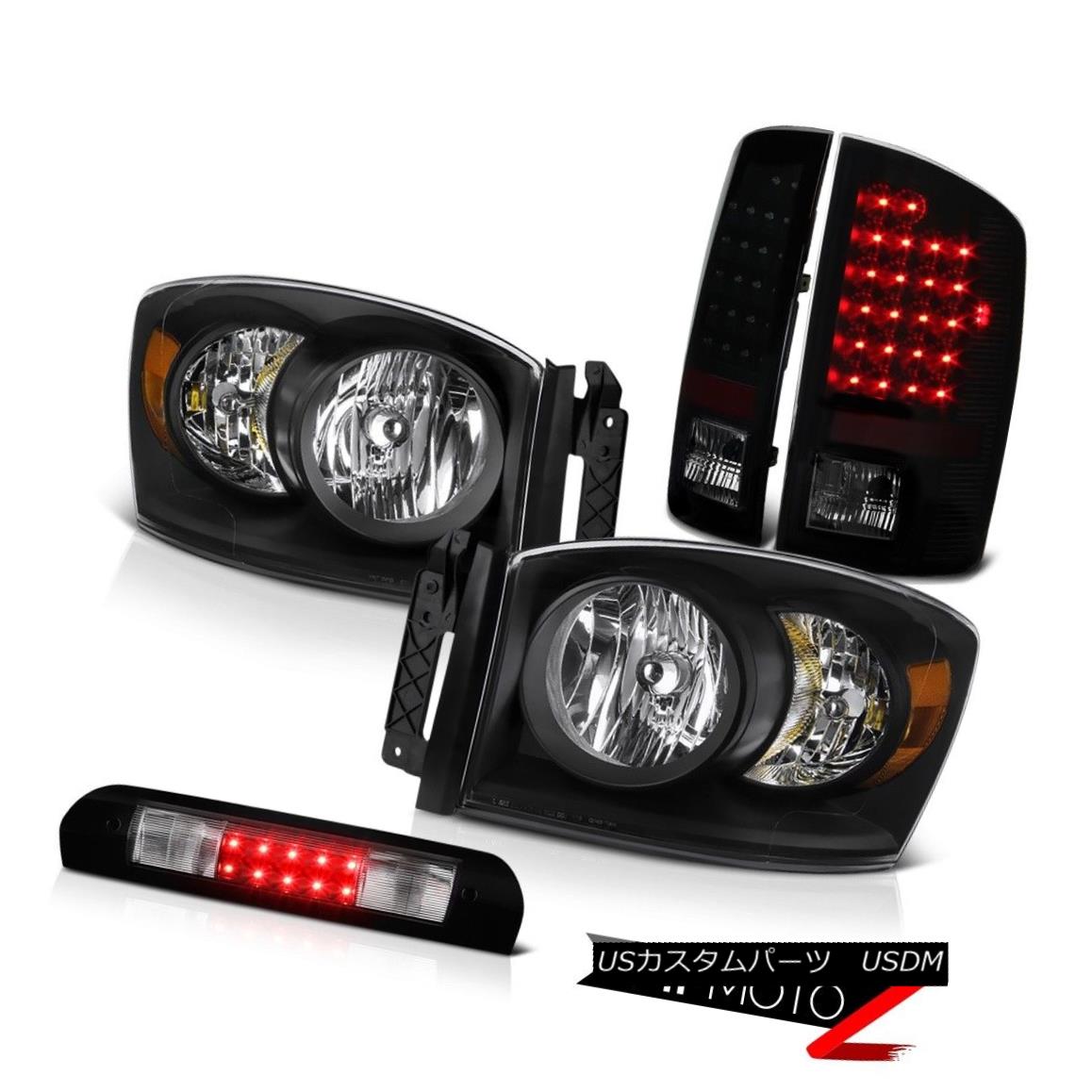 ヘッドライト Black Headlamp SuperFlux LED Taillights Roof Brake Cargo 2007 2008 Dodge Ram ブラックヘッドランプSuperFlux LED灯台ルーフブレーキ貨物2007 2008 Dodge Ram 【並行輸入品】