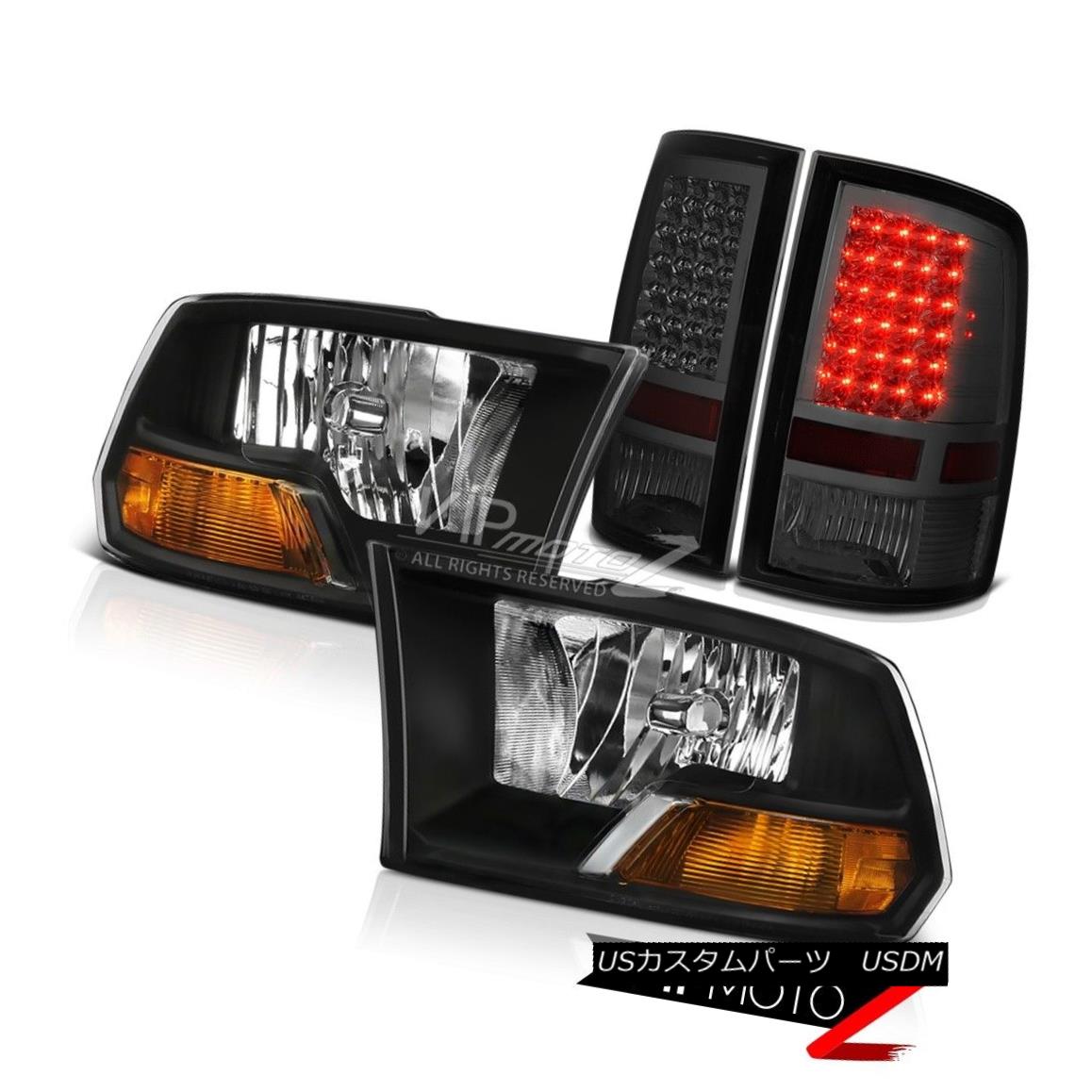 ヘッドライト 09 10 11 12 13-18 Dodge Ram Smoke LED Tail Lights Black Headlight LEFT RIGHT 4PC 09 10 11 12 13-18ダッジラムスモークLEDテールライトブラックヘッドライトLEFT RIGHT 4PC 【並行輸入品】