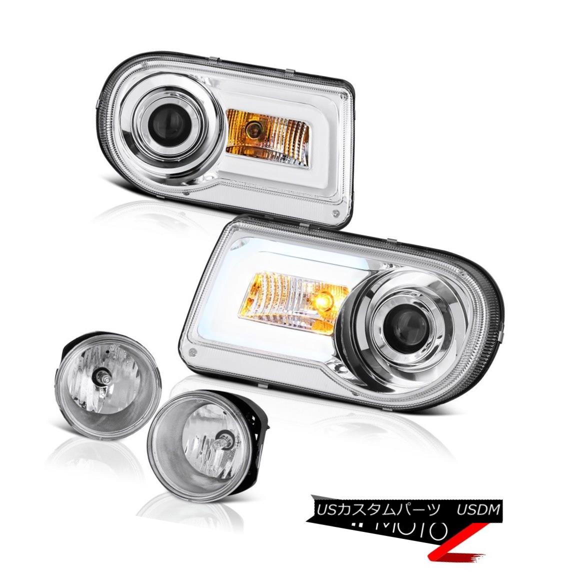 ヘッドライト 05 06 07 Chrysler 300C 5.7L Chrome LED Headlights Sterling Chrome L+R Fog Light 05 06 07クライスラー300C 5.7LクロームLEDヘッドライトスターリングクロムL + Rフォグライト 【並行輸入品】