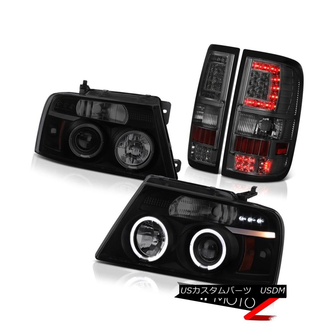 ヘッドライト 04-08 Ford F150 Graphite Smoke Led Tail Lights Sinister Black Projector Head L+R 04-08 Ford F150グラファイト煙LedテールライトSinister黒プロジェクターヘッドL + R 【並行輸入品】