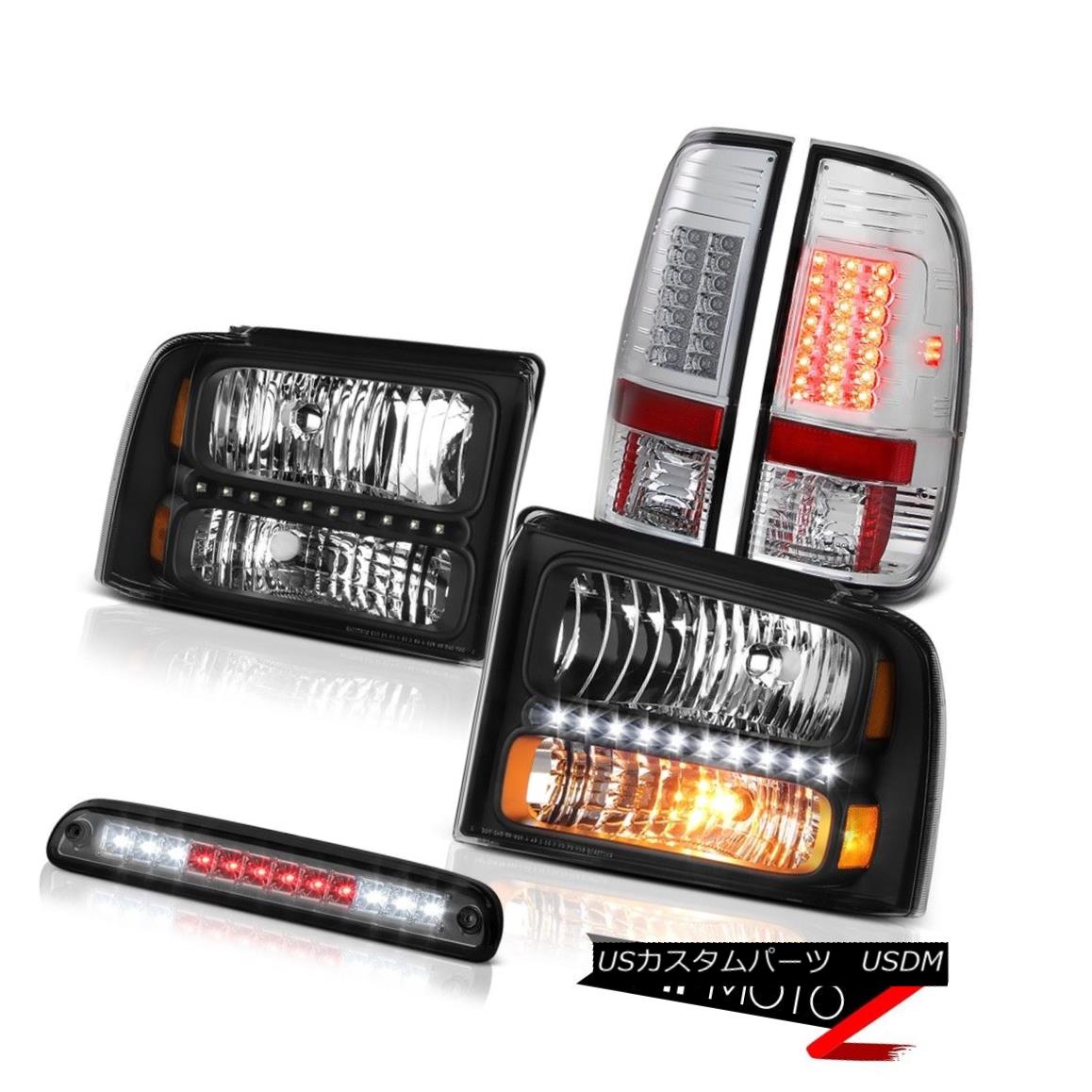 ヘッドライト 2005-2007 F250 7.3L Black Headlights Headlamps Chrome LED Taillights 3rd Brake 2005-2007 F250 7.3LブラックヘッドライトヘッドランプクロームLEDテールライト第3ブレーキ 【並行輸入品】