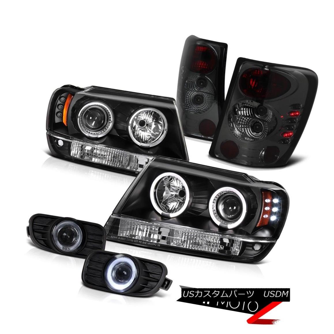 ヘッドライト BLACK HALO PROJECTOR HEADLIGHT+TAIL LIGHT+SMOKE FOG LAMP JEEP WJ WG 99-03 LAREDO ブラックハロープロジェクターヘッドライト+テールライト+ソークライトFOGランプジープWJ WG 99-03 LAREDO 【並行輸入品】
