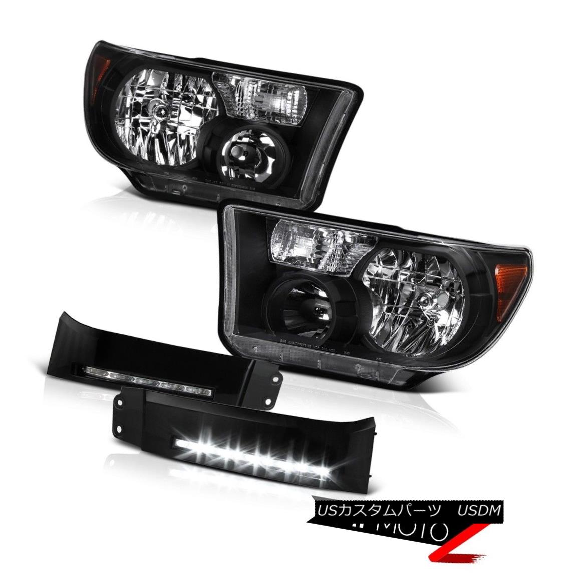 ヘッドライト Factory Style Black Amber Headlights Headlamps+LED DRL Fog Lights Bar Kit Tundra 工場スタイルブラックアンバーヘッドライトヘッドランプ+ LED DRLフォグライトバーキットトンドラ 【並行輸入品】