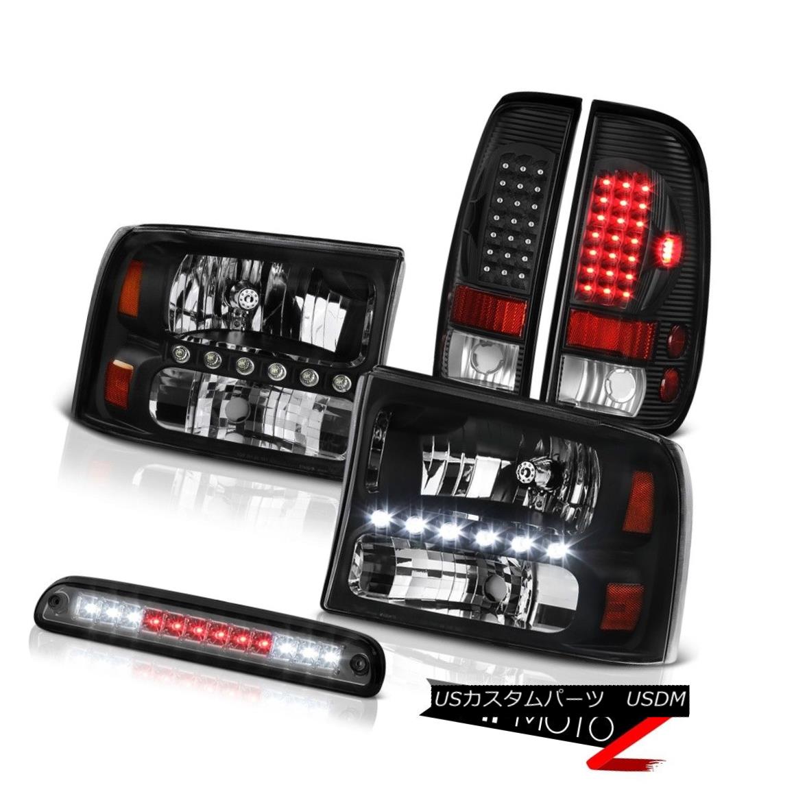 ヘッドライト L+R Black Headlights Roof Brake Cargo LED Tail Light 99-04 F350 Turbo Diesel L + RブラックヘッドライトルーフブレーキカーゴLEDテールライト99-04 F350ターボディーゼル 【並行輸入品】