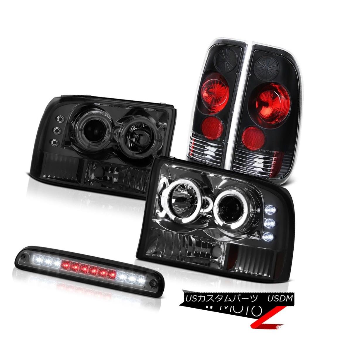 ヘッドライト 2x Halo LED Headlamps Smoke Third Brake Tail 99 00 01 02 03 04 F350 Turbo Diesel 2x Halo LEDヘッドライトスモーク3番ブレーキテール99 00 01 02 03 04 F350ターボディーゼル 【並行輸入品】