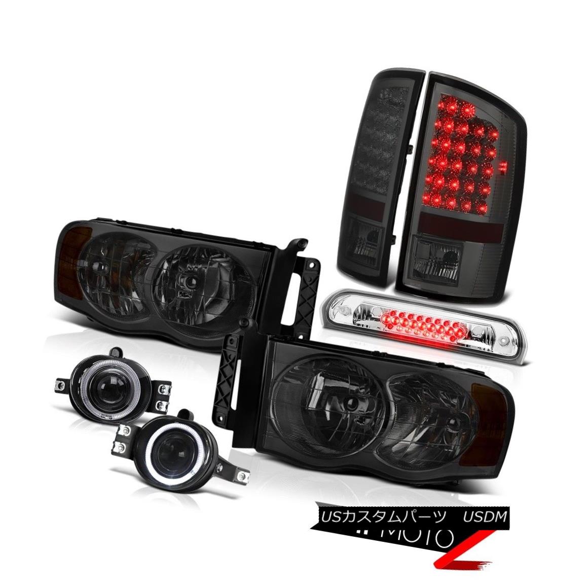 ヘッドライト 2002-2005 Ram 2500 Pair Smoke Headlamps Brake Tail Lights Halo Fog 3rd Cargo LED 2002-2005 Ram 2500 Pair Smoke HeadlampsブレーキテールライトHalo Fog 3rd Cargo LED 【並行輸入品】