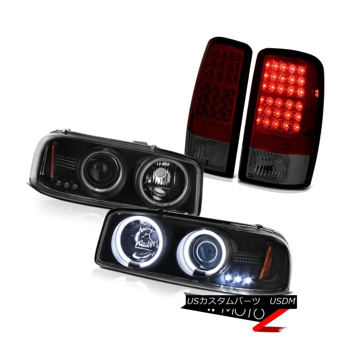 ヘッドライト 00-06 GMC Yukon XL Denali CCFL Halo Black Headlights Red Smoke LED Tail Lights 00-06 GMC Yukon XLデナリCCFLハローブラックヘッドライト赤色スモークLEDテールライト 【並行輸入品】