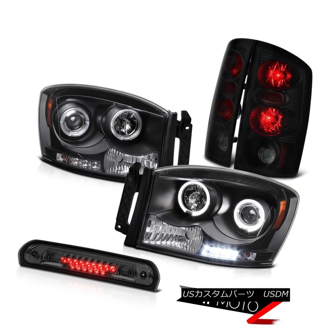 ヘッドライト 2006 Dodge Ram V6 Halo Projector Headlights Smoke Brake Tail Light Roof Stop LED 2006 Dodge Ram V6 HaloプロジェクターヘッドライトスモークブレーキテールライトルーフストップLED 【並行輸入品】