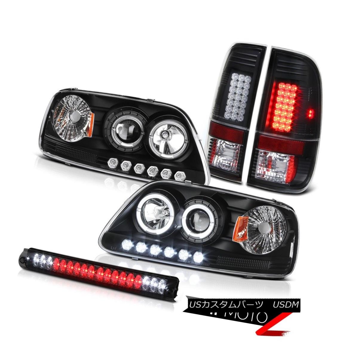 ヘッドライト 97 98 F150 King Ranch Halo LED Headlight Bulbs Tail Lights Roof Stop Lamp Smoked 97 98 F150キングランチヘイローLEDヘッドライト電球テールランプ屋根ストップランプスモーク 【並行輸入品】