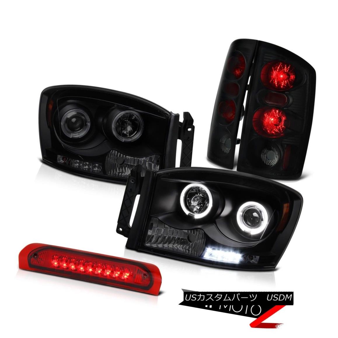 ヘッドライト 06 Dodge Ram 4.7L Halo LED Headlight Top Mount Brake Lamp Black Smoke Brake Lamp 06ダッジラム4.7LハローLEDヘッドライトトップマウントブレーキランプブラックスモークブレーキランプ 【並行輸入品】