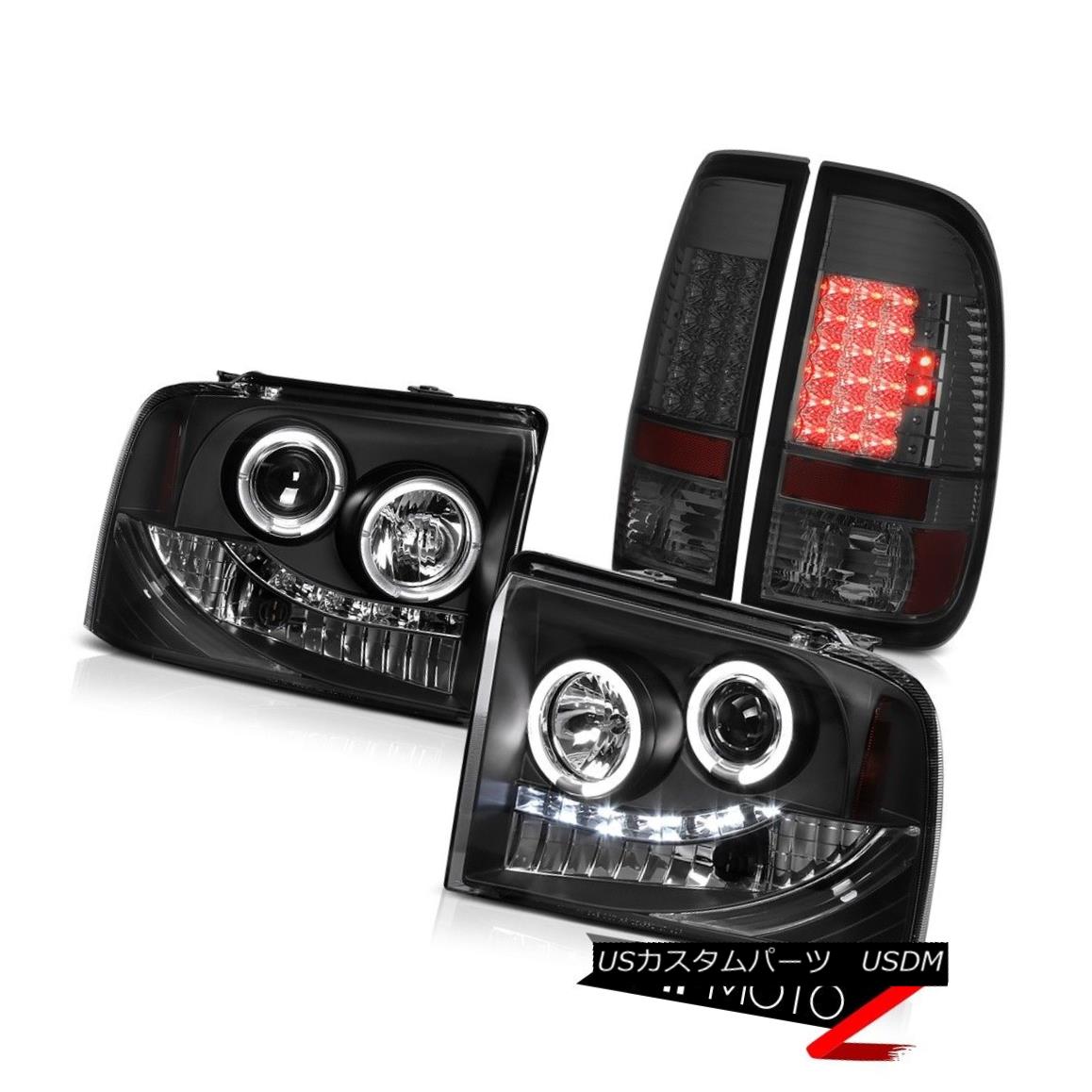 ヘッドライト 2X Angel Eye Projector Headlights Tail Light LED Tint 2005 2006 2007 F350 Outlaw 2XエンジェルアイプロジェクターヘッドライトテールライトLED Tint 2005 2006 2007 F350 Outlaw 【並行輸入品】