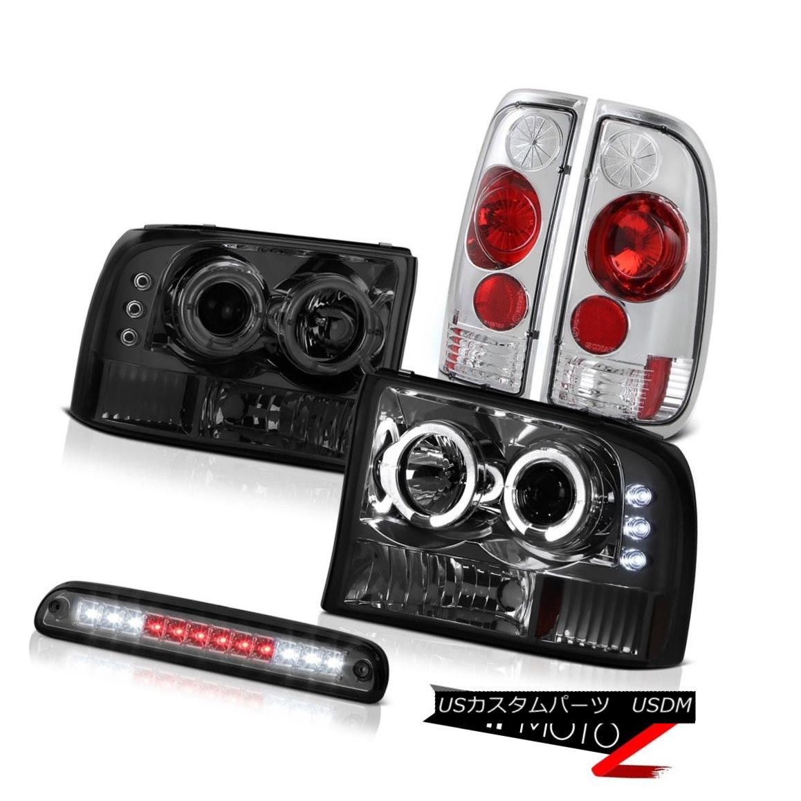 ヘッドライト Dark Halo LED Headlamps High Stop Smoke Rear Tail Lamps 1999-2004 Ford SuperDuty ダークハローLEDヘッドライトハイストップスモークリアテールランプ1999-2004 Ford SuperDuty 【並行輸入品】