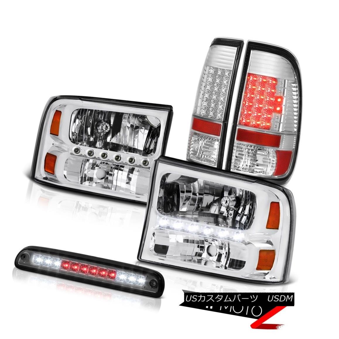 ヘッドライト 99-04 F250 5.4L Left Right Headlamps LED Bulb Brake Tail Lights High Stop Smoke 99-04 F250 5.4L左ライトヘッドランプLED電球ブレーキテールライトハイストップスモーク 【並行輸入品】