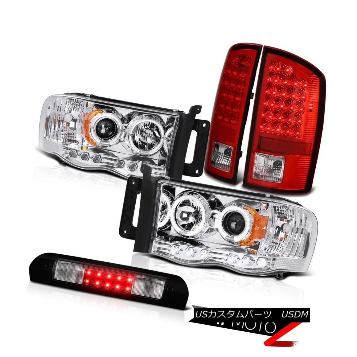 ヘッドライト 2X Angel Eye Projector Headlights LED Taillamps Black Third Brake 02-05 Ram V6 2XエンジェルアイプロジェクターヘッドライトLEDタイルランプブラック第3ブレーキ02-05 Ram V6 【並行輸入品】
