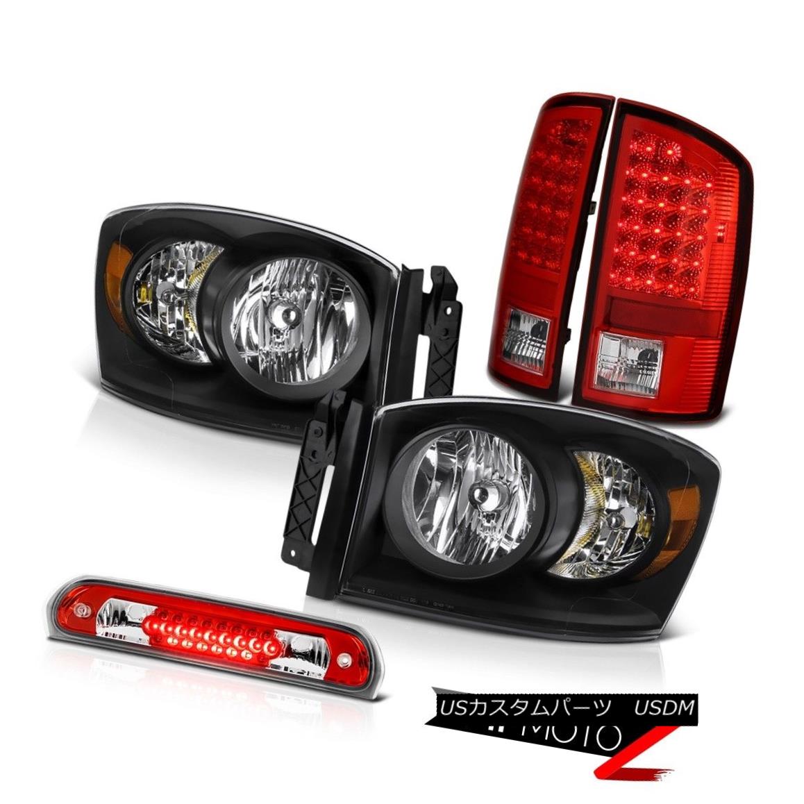 ヘッドライト 2006 Dodge Ram 2500 Pair Raven Black Headlights LED Taillamps Third Brake Cargo 2006 Dodge Ram 2500ペアのRaven BlackヘッドライトLED Taillamps第3ブレーキ貨物 【並行輸入品】