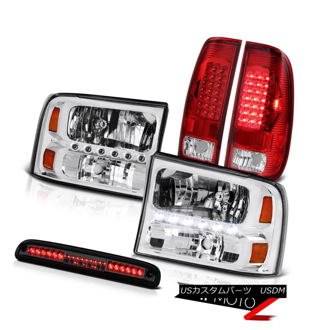 ヘッドライト 99 00 01 02 03 04 F350 Ranch Pair New Headlight LED Taillamp Tinted 3rd Brake 99 00 01 02 03 04 F350牧場ペア新しいヘッドライトLED彩色された第3ブレーキ 【並行輸入品】
