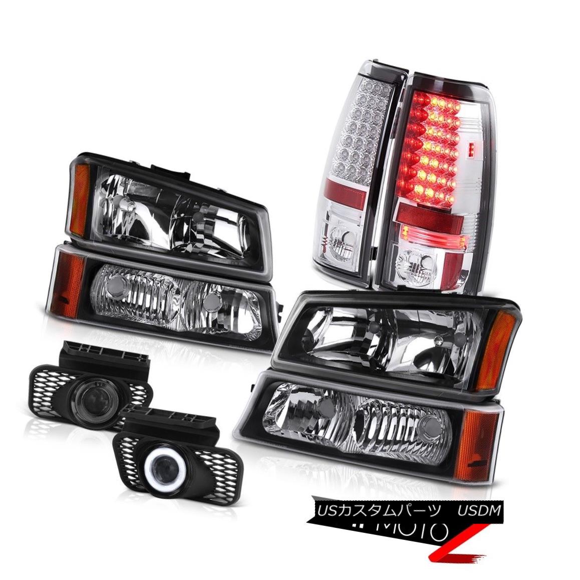ヘッドライト 2003-2006 Silverado 6.0L Black Headlamps Signal Parking LED Taillights Foglights 2003-2006 Silverado 6.0Lブラックヘッドランプ信号パーキングLEDテールライトフォグライト 【並行輸入品】